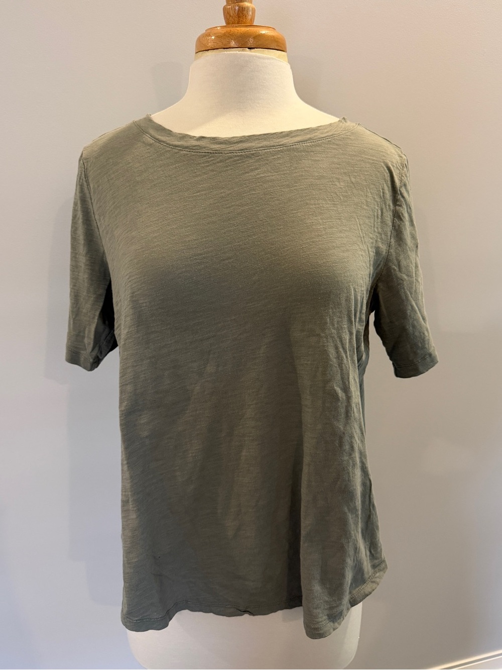 LOFT Olive Green Short Sleeve Boatneck Vintage Soft Tee